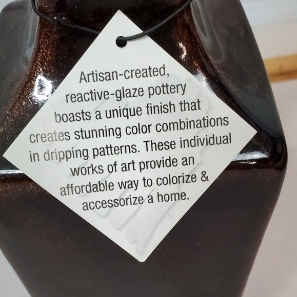 CONTEMPORARY Artisan Created Acrylic Vase 13.5" x 4" Fair Trade - Picture 2 of 5